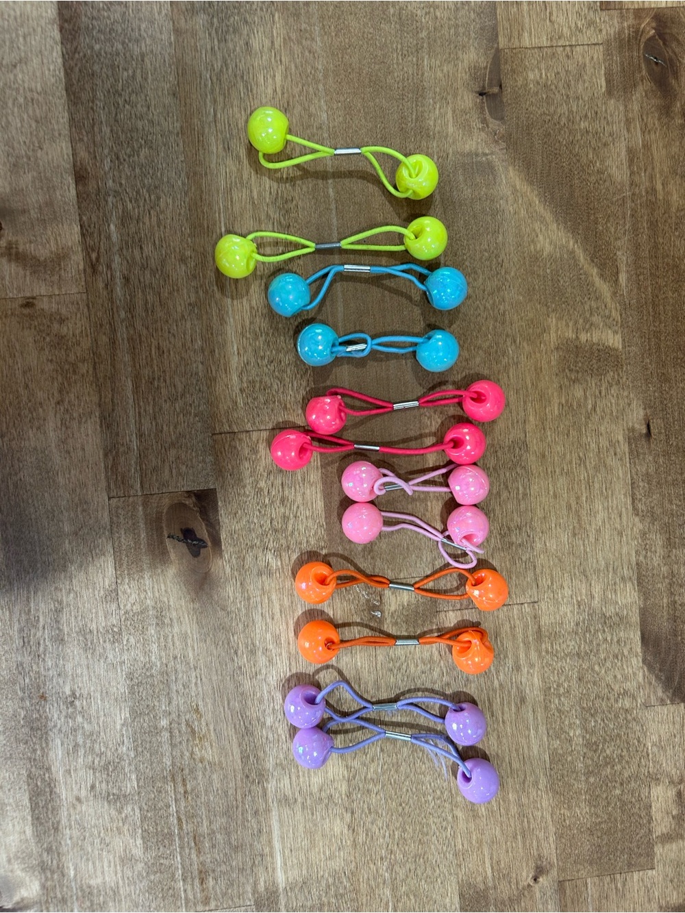 Neon Ball Hair Ties - Pack of 8 Bright Colors